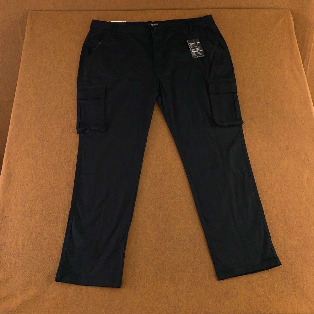 Blu Rock New York Mens 44 Black 4-Way Stretch Straight Leg Cargo Pants NWT